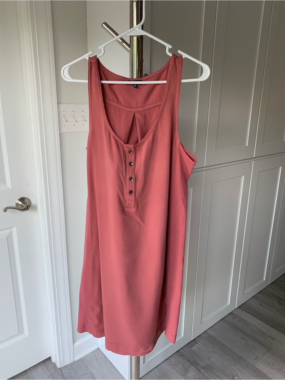 Splendid Dusty Rose Sleeveless Henley Swing Dress